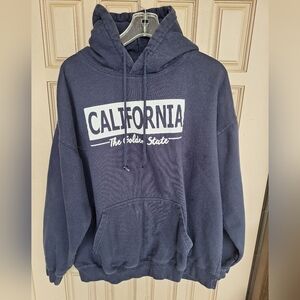 Brisco Hoodie California Golden State Sz2XL Navy Blue/Wht Letters Long Sleeves